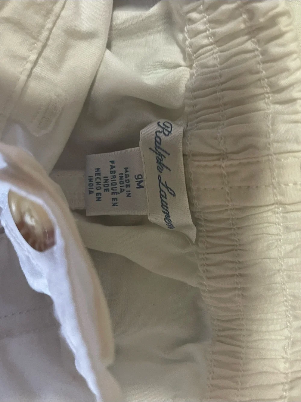 Ralph Lauren White Elastic Waist Shorts